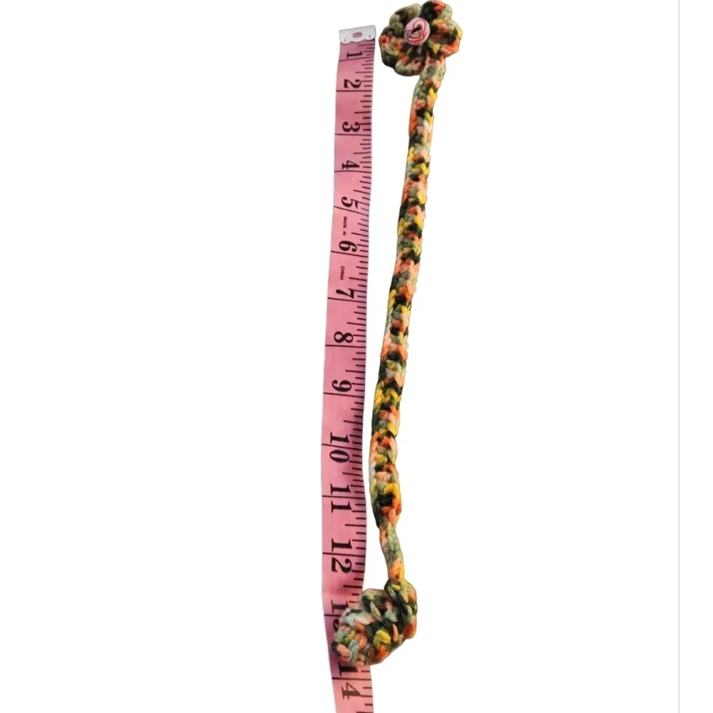 Handmade Bookmark Crochet Purse Charm Floral multicolor Zipper pull Bohemian
